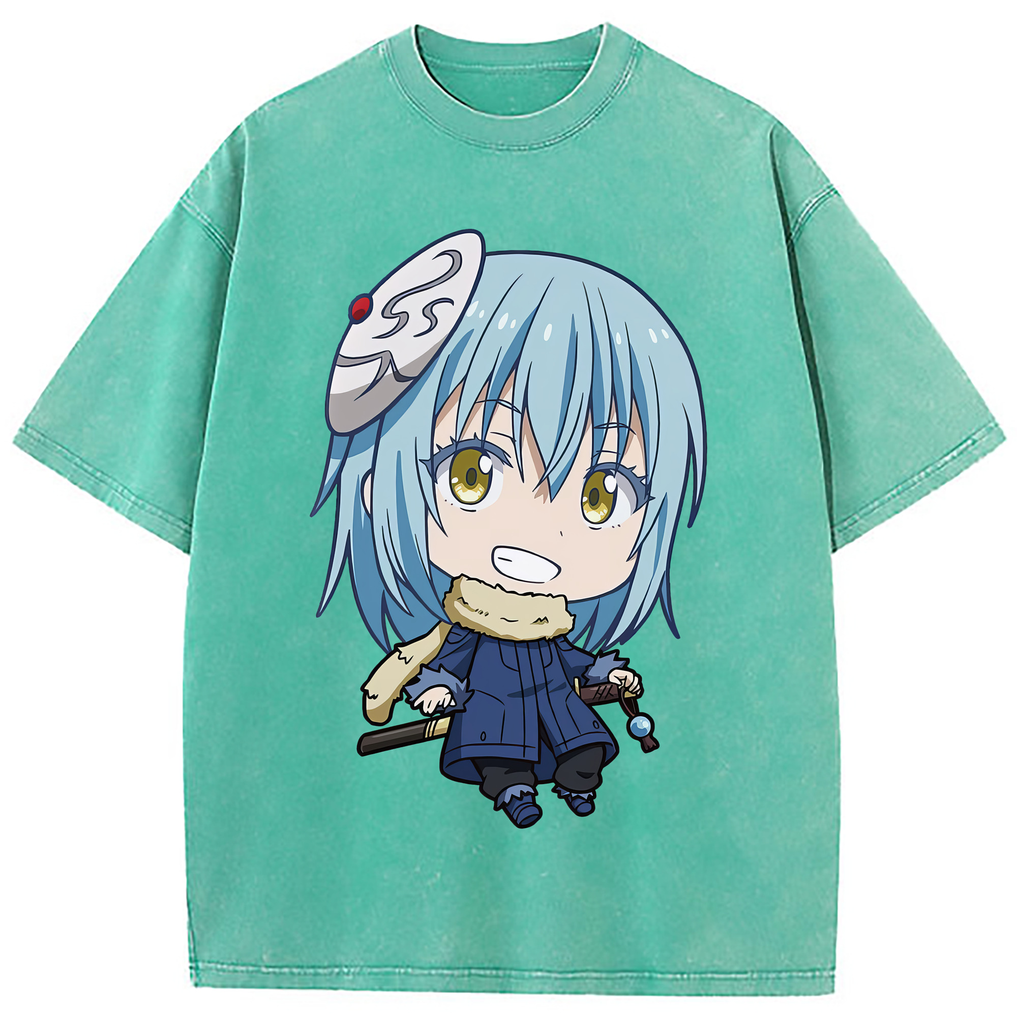（画像用） 転スラ Regarding Reincarnated to Slime 綿100% ヴィンテージ風 半袖Tシャツ（フロントプリント）
